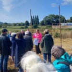 Catherine Gennard and local campaigners at the site meeting