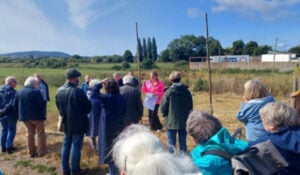 Catherine Gennard and local campaigners at the site meeting